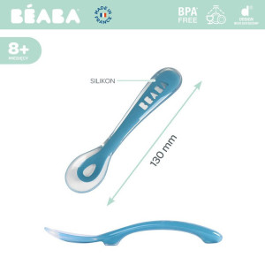 Beaba Łyżeczka silikonowa 8m+ blue (opakowanie zbiorcze 6 szt.)- sklep z zabawkami online