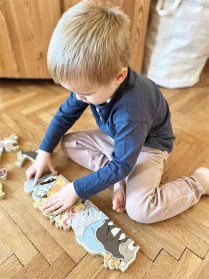 Drewniane puzzle alfabet zwierzęta Small Foot- sklep z zabawkami online
