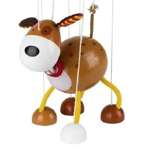 Drewniana marionetka, pies- sklep z zabawkami online