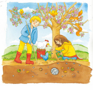 Puzzle drewniane Pole słoneczników Goki- sklep z zabawkami online