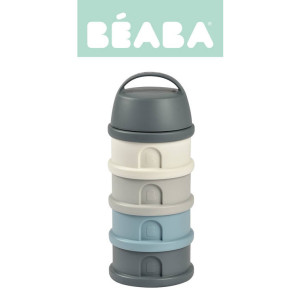 BEABA Pojemniki na mleko w proszku 4 komory mineral grey/blue (opakowanie zbiorcze 6 szt.)- sklep z zabawkami online