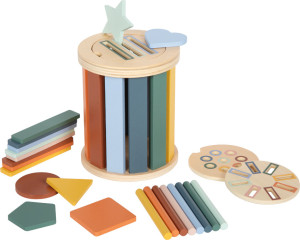 Sorter drewniany Montessori z wymiennymi planszami i elementami Small Foot- sklep z zabawkami online