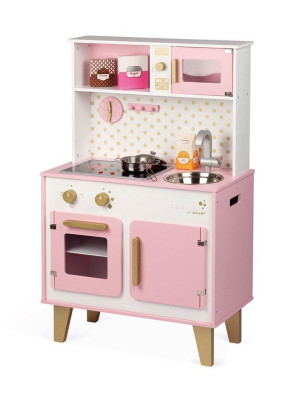 Duża kuchnia drewniana z dźwiękiem i 6 akcesoriami Candy Chic Janod- sklep z zabawkami online