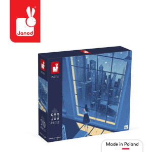Puzzle artystyczne Nocny widok w błękicie 500 elementów 8+ Janod- sklep z zabawkami online