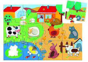 Bardzo duże puzzle dla dzieci z różnymi fakturami Djeco- sklep z zabawkami online