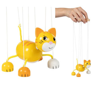 Drewniana marionetka kotek na sznurkach Goki- sklep z zabawkami online