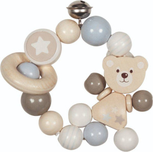 Drewniana grzechotka z dzwoneczkiem Misiu Goki Baby- sklep z zabawkami online
