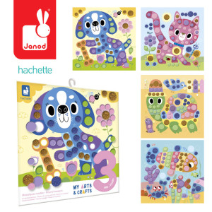 Janod Multizestaw kreatywny 3-latka Okrągłe mozaiki My arts & crafts 3+- sklep z zabawkami online
