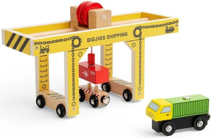Drewniany dźwig przeładunkowy do kolejki Bigjigs Rail- sklep z zabawkami online