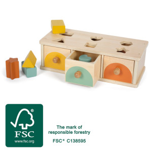 Drewniany sorter kształtów i kolorów z szufladkami Montessori Small Foot- sklep z zabawkami online