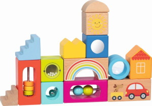 Klocki drewniane dla dzieci Zabawki sensoryczne Goki- sklep z zabawkami online