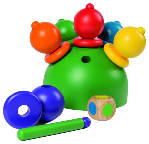 Drewniana zabawka Kaktus do nauki kształtów i kolorów Pilch- sklep z zabawkami online