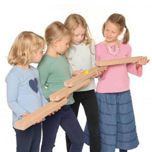 Duży tor kulkowy do gry zespołowej drewniany kulodrom Erzi- sklep z zabawkami online