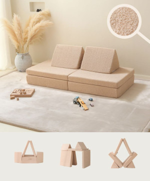 Sofa do pokoju dziecięcego Kanapa do zabawy Kids Play Couch 150 x 66 x 52.5 cm Beżowa Hakuna Matte- sklep z zabawkami online