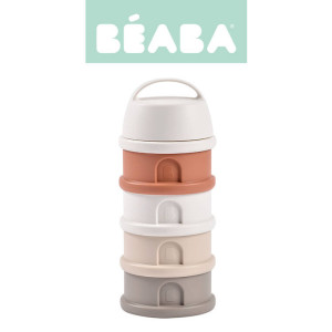 BEABA Pojemniki na mleko w proszku 4 komory cotton white/terracotta- sklep z zabawkami online