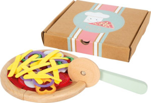 Drewniana pizza z dodatkami zabawki kuchenne dla dzieci Small Foot- sklep z zabawkami online