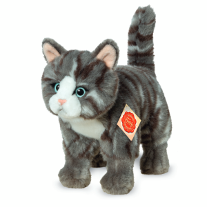 Kot Szary Pręgowany stojący 20 cm maskotka dla dzieci Teddy Hermann- sklep z zabawkami online