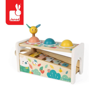 Drewniane cymbałki z kulodromem Pure, Janod- sklep z zabawkami online