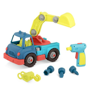 Happy Cruisers Ciężarówka budowlana 2w1 do demontażu i skręcania z wiertarką B.Toys- sklep z zabawkami online