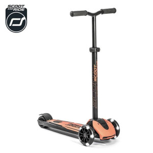 SCOOTANDRIDE Highwaykick 5 LED Hulajnoga trójkołowa balansowa ze świecącymi kółkami 5+ Peach- sklep z zabawkami online