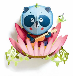 Obrazki do pokoju dziecięcego Panda i lotos Djeco- sklep z zabawkami online