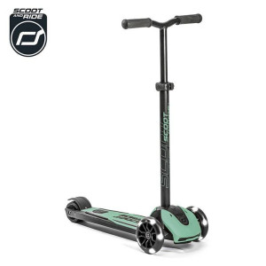 SCOOTANDRIDE Highwaykick 5 LED Hulajnoga trójkołowa balansowa ze świecącymi kółkami 5+ Forest- sklep z zabawkami online