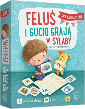 Edukacyjna gra językowa Feluś i Gucio grają w sylaby Nasza Księgarnia- sklep z zabawkami online