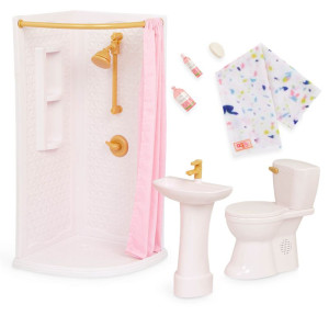 Łazienka z wyposażeniem Mebelki dla lalki zestaw Sweet Bathroom Our Generation- sklep z zabawkami online
