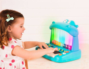 Hippo Pop Play Piano Keyboard ze skaczącymi ptaszkami- sklep z zabawkami online