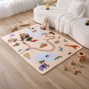 Mata piankowa dla dzieci Dywan do pokoju dziecięcego Coral Velvet z pianką memory 160 x 120 cm Safari Hakuna Matte- sklep z zabawkami online