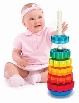 Zakręcona wieża SpinAgain MiniSpinny Fat Brain Toys- sklep z zabawkami online