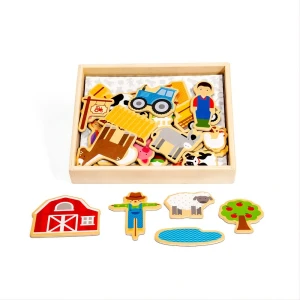 Magnesy dla dzieci Farma 35 elementów Bigjigs Toys BJ274, układanki magnetyczne- sklep z zabawkami online