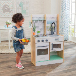 Drewniana kuchnia dla dzieci Lets Cook Natural z dźwiękiem i światłem KidKraft- sklep z zabawkami online