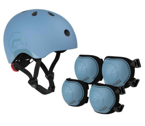 SCOOTANDRIDE Dziecięcy Kask i Ochraniacze Steel S-M ochronny Zestaw 3 lata+- sklep z zabawkami online