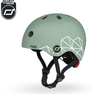 SCOOTANDRIDE Dziecięcy kask XXS-S 1-5 lat światło LED magnetyczne zapięcie Green Lines- sklep z zabawkami online