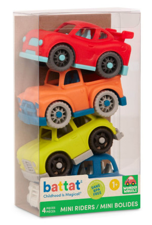 4 autka dla dzieci zestaw z radiowozem Mini Riders Wonder Wheels Battat- sklep z zabawkami online