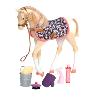 Koń dla lalek Źrebak Palomino Foal i akcesoria Our Generation- sklep z zabawkami online
