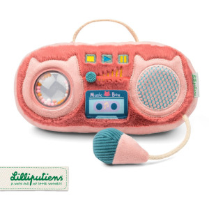 Lilliputiens Przytulanka aktywizująca do zabawy Radio Kotka Jeanne 9m+- sklep z zabawkami online