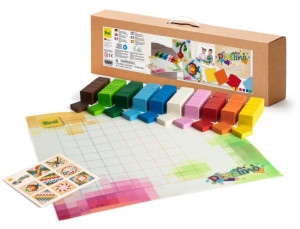 Drewniane klocki układanka Pixelino Maxi Erzi- sklep z zabawkami online