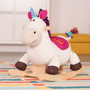 Pluszowy jednorożec na biegunach Rodeo Rocker Dilly Dally B.Toys- sklep z zabawkami online