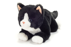 Kot Czarno-biały wiotki 30 cm maskotka dla dzieci Teddy Hermann- sklep z zabawkami online
