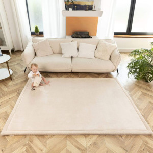 Mata piankowa dla dzieci Dywan do pokoju dziecięcego Coral Velvet z pianką memory 150 x 200 cm Beżowy Hakuna Matte- sklep z zabawkami online