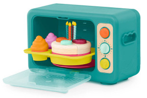 Interaktywny piekarnik i tort efekty dźwiękowe i świetlne Mini Chef Bake a Cake Playset B.toys- sklep z zabawkami online