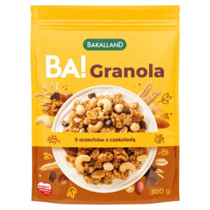 Zdrowa Żywność Bakalland BA! Granola 300g  5 Orzechów z Czekoladą