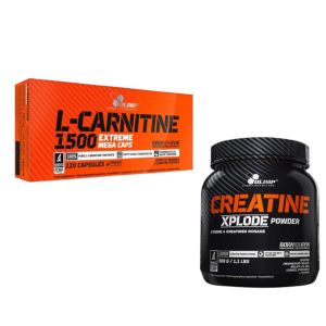 Zestaw Olimp Nutrition L-Carnitine 120kaps + Creatine Xplode 500g Grejpfruit