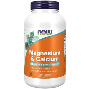 Wsparcie Odporności Now Foods Magnez 266 z wapniem,cynkiem i wit. D 250