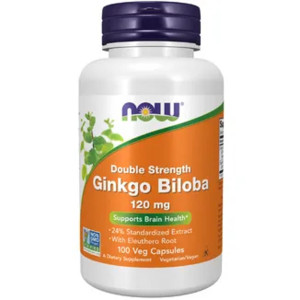 Pamięć i Koncentracja NOW Wyciąg z liści miłorzębu jap.120mg 100 kapsułek