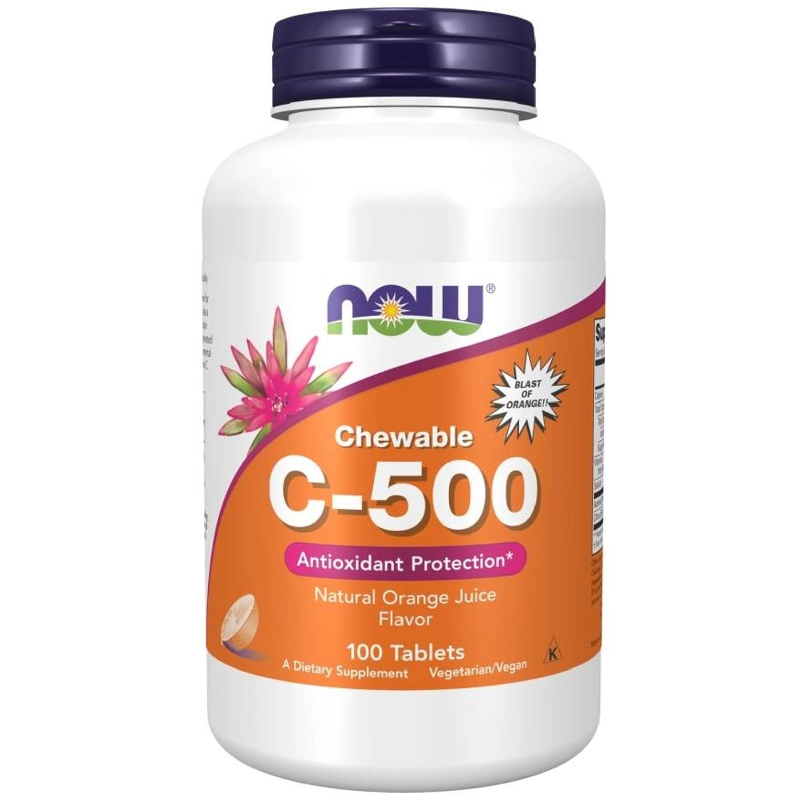 Witamina C Now Foods Witamina C 500 mg 100 tab do ssania : Smaki - Pomarańcza