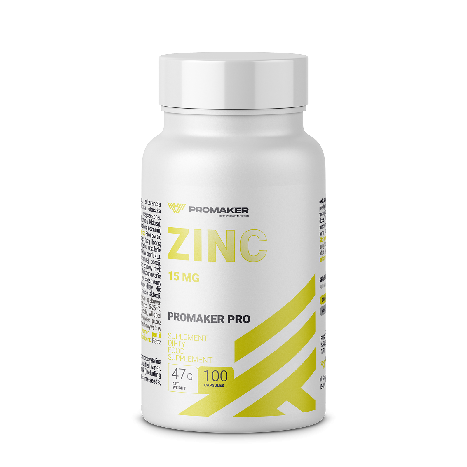 Minerały Cynk Promaker Zinc 15mg 100kaps