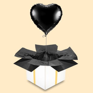 Balon z helem serce czarne / LUXURIOUS - Luksusowy